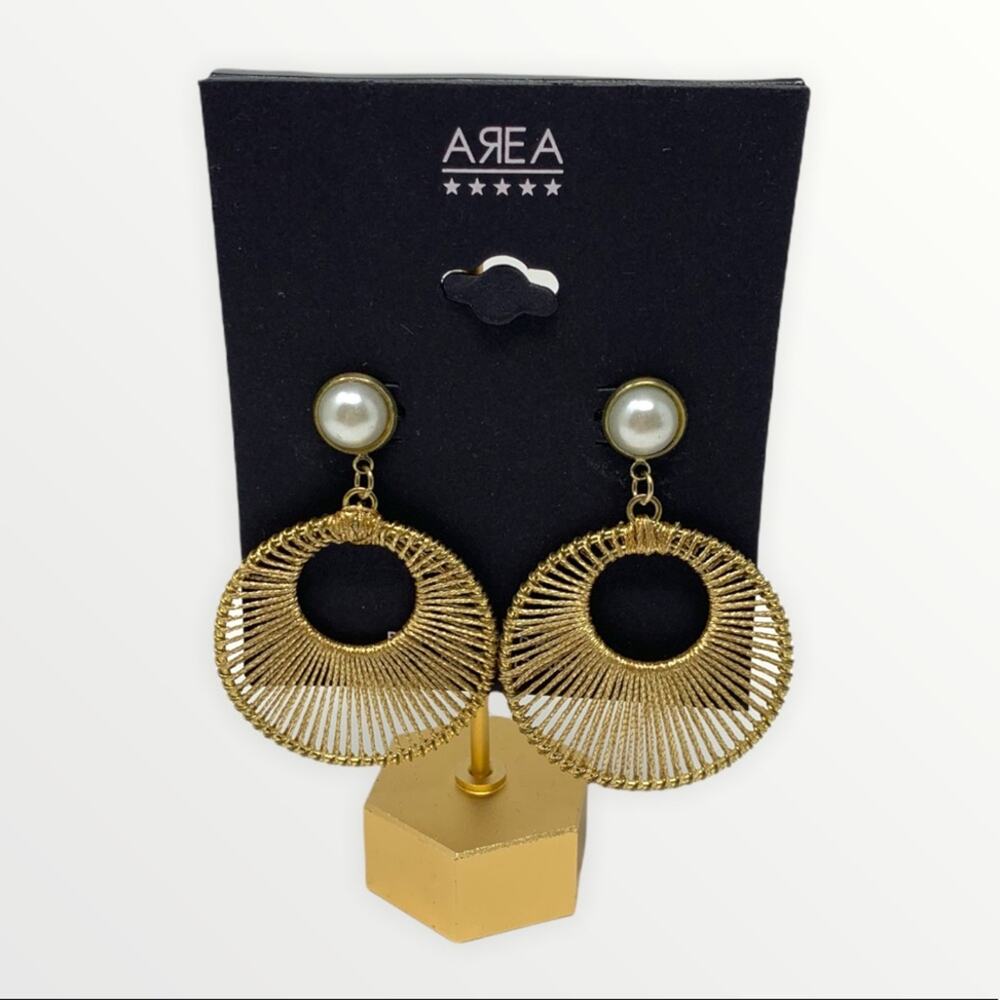 Area Stars Pearl Stud Hoop Drop Earrings NEW - Picture 6 of 6